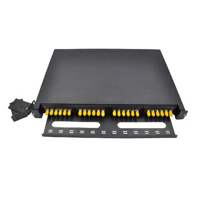 جودة  Black ODF Patch Panel Simplex 24F 24 Port ST Fiber Patch Panel Face Plate 6 Slot مصنع
