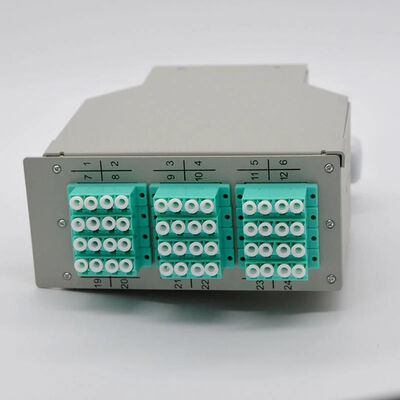 12 ميناء LC رباعية مشترك كهربائي 48جوهر Fiber Optic DIN Rail Terminal صندوق