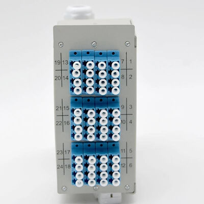 12 ميناء LC رباعية مشترك كهربائي 48جوهر Fiber Optic DIN Rail Terminal صندوق