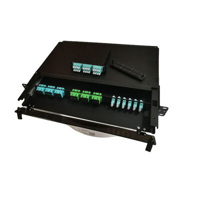 19 "LC Fiber Patch لوحة MTP MPO 1U صندوق إنهاء الألياف المعدنية