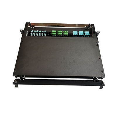 19 "LC Fiber Patch لوحة MTP MPO 1U صندوق إنهاء الألياف المعدنية
