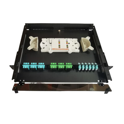 19 "LC Fiber Patch لوحة MTP MPO 1U صندوق إنهاء الألياف المعدنية
