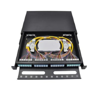 96FO MPO MTP Patch لوحة LC دوبلكس 1U Fiber Patch لوحة 12 فتحة