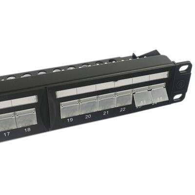 1U 24 ميناء كيستون Unمحمي Patch لوحة كيستون RJ45 DustProof