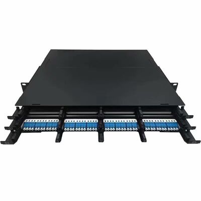 1U 144 نوى MTP MPO - لوحة توصيل LC ODF هيكل حاوية منزلقة لـ 12 كاسيت