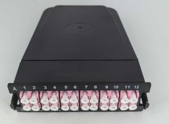24 قلب MPO-LC MTP-LC SM OM3 OM4 Om5 كاسيتات الاختراق وحدات البلاستيك